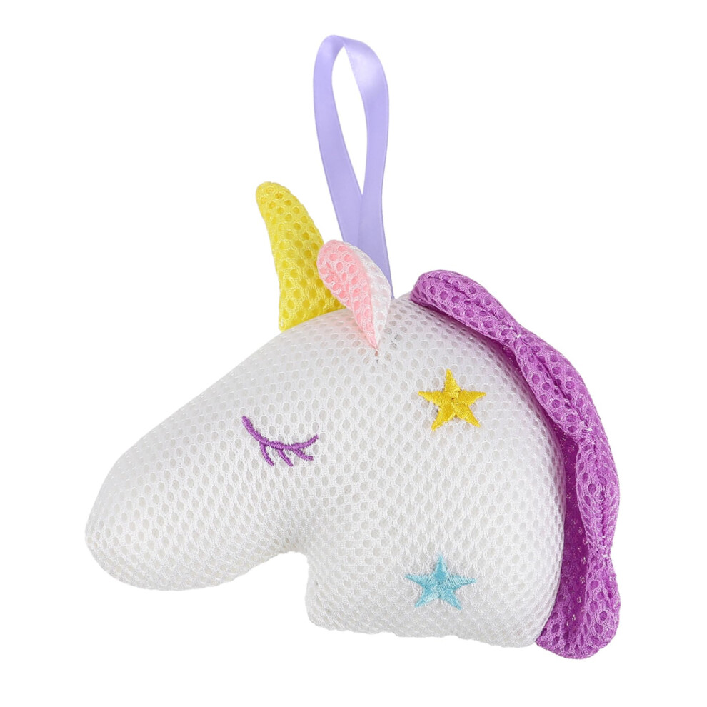 Cartoon Unicorn Bath Sponge for Kids, Gentle Skin Exfoliation, Rich Foam, Hanging Rope