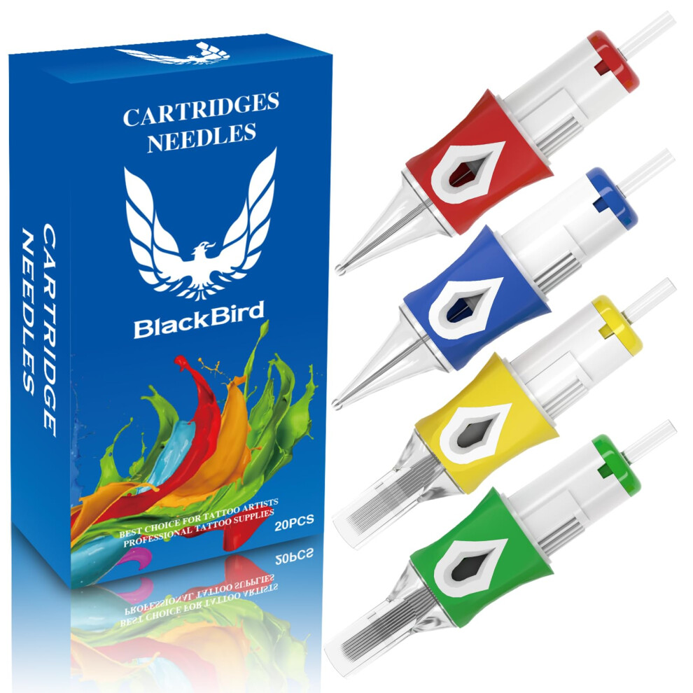 11RL Long Taper Round Liner Tattoo Cartridge Needles 20pcs Disposable Membrane for Rotary Pen