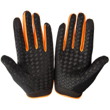 Eissilksporthandschuhe Sommer UV-Schutz für Radfahren & Bergsteigen, Schwarz Orange