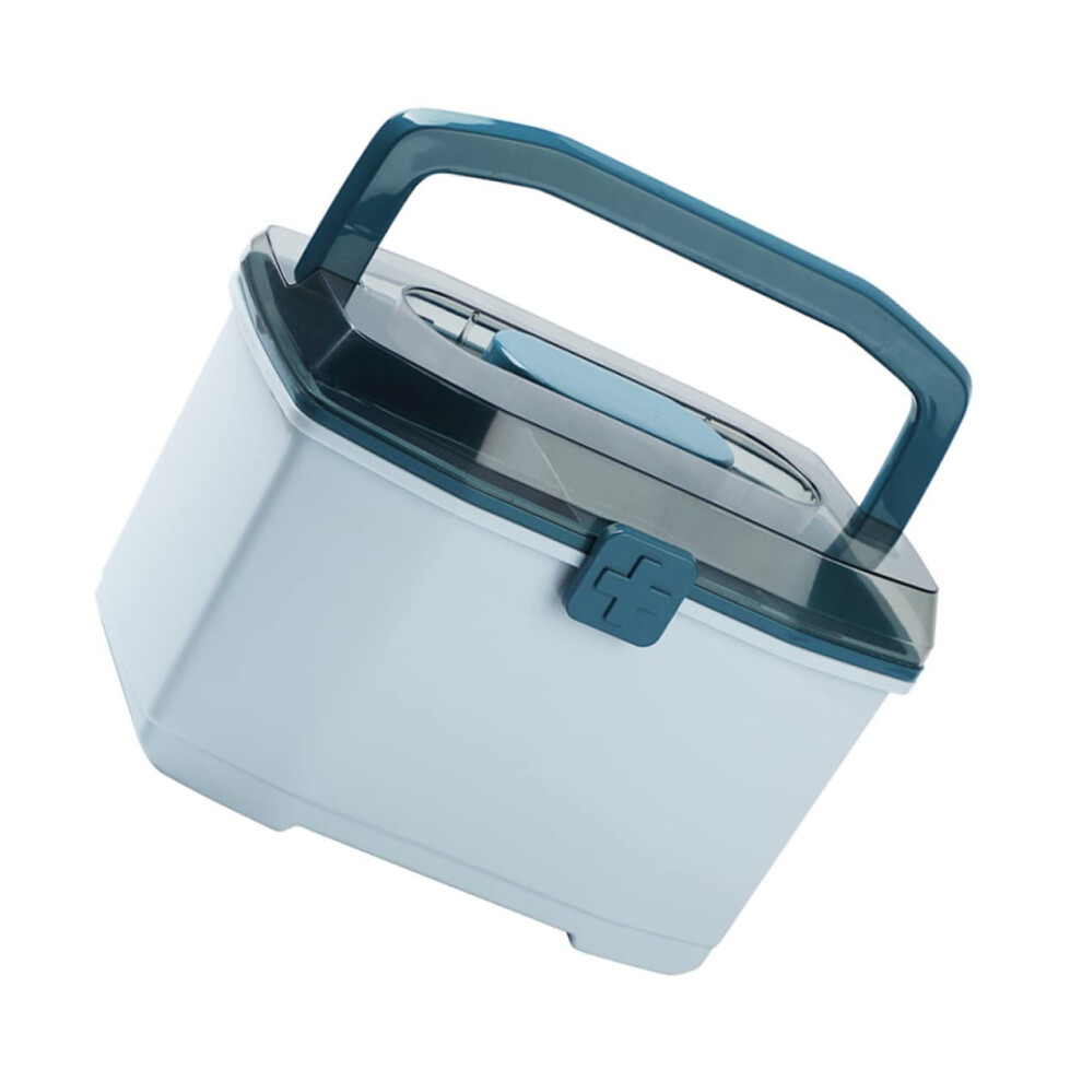 Medicine Storage Box Double Layer Organizer First Aid Kit for Home Office Travel Emergencies