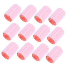 12pcs Self Grip Hair Rollers Pink Curling Rollers for Easy Wavy Hair Styling at Home or Travel