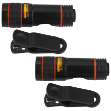2 in 1 Clip On Phone Camera Lens Kit with Telephoto Zoom and Wide Angle Macro for Smartphone Photography