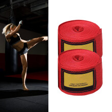 2PCS Boxing Hand Wraps, 3m Cotton Kickboxing Bandages, Red