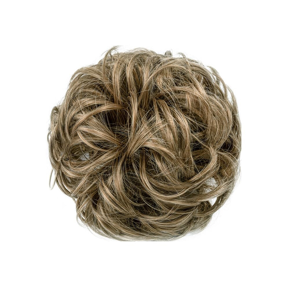 Unisex Hair Bun Extension Clip In Curly Synthetic Chignon Heat Resistant For Wedding Updo