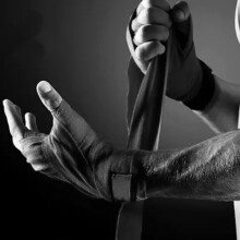 2 Stück Boxing-Handwickel, 3 m Baumwolle, Kampfschutz-Bandage, Schwarz