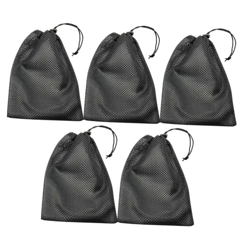 Mesh Drawstring Bags 5 Pack for Golf Accessories Lightweight Polyester Travel Pouches