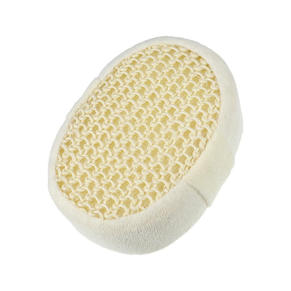 Beige Jute Bath Sponge For Gentle Skin Exfoliation, Shower Back Scrubber For Dry And Wet Use