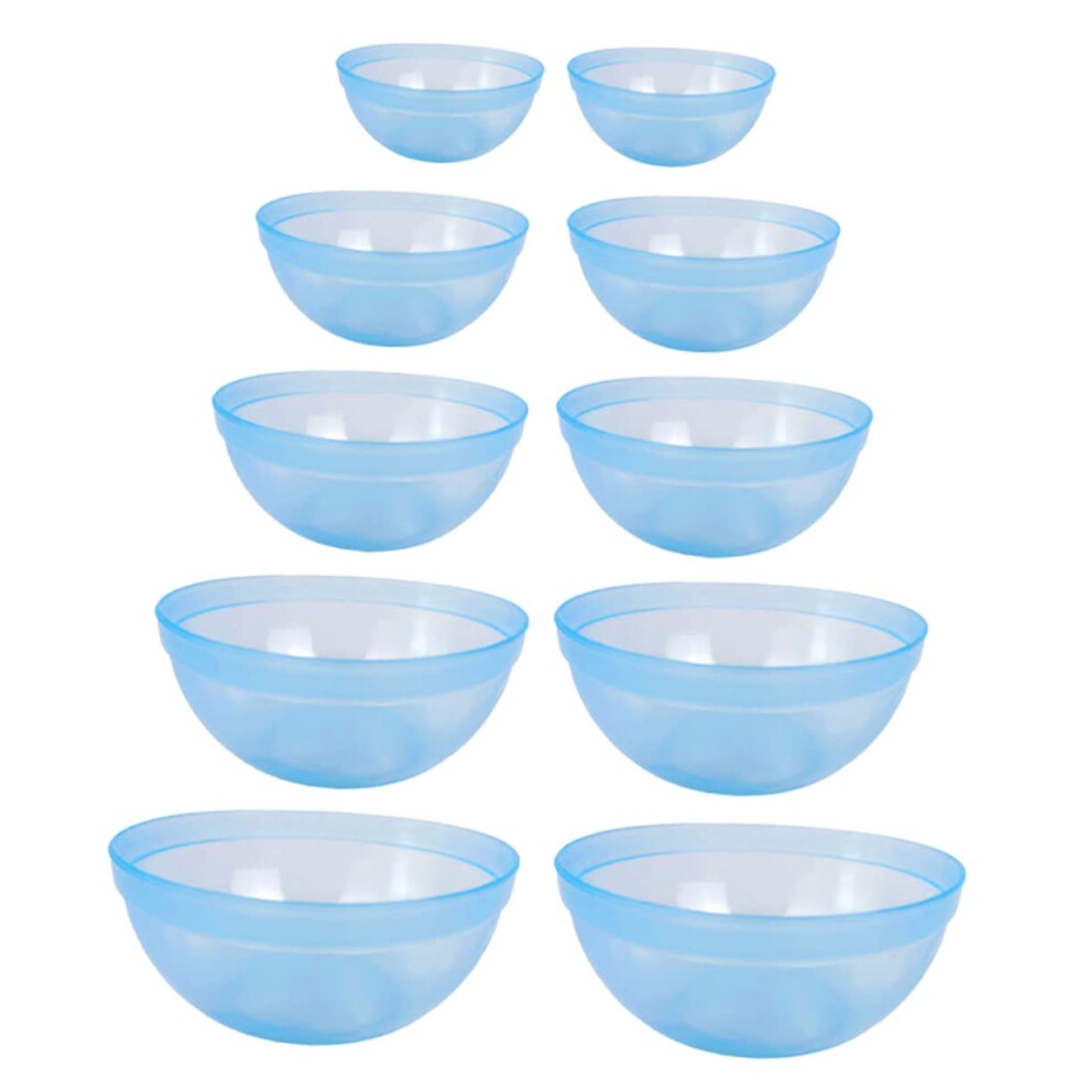 Facial Mask Mixing Bowl Set for SPA and DIY Beauty, 10pcs Plastic with NonSlip Base