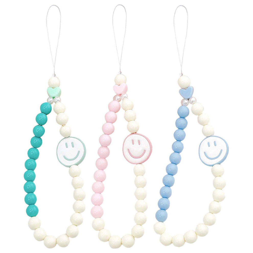 Beaded Phone Strap Wrist Lanyard, 3Pcs Cute Phone Charm For Camera Bag Usb Drive, Wsxl124 9073542657842