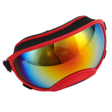 Durable Dog Goggles Large Breed Red Frame UV Dustproof Adjustable Strap