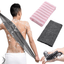 2 Pack Exfoliating Shower Towel with Long Reach for Body and Back, Quick Dry Nylon Scrubber