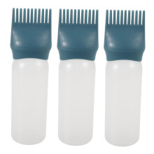 3pcs Hair Dye Applicator Bottle with Comb for Precise Root Application and Scalp Oil