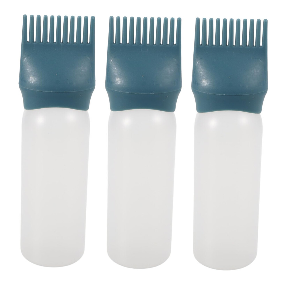 3pcs Hair Dye Applicator Bottle with Comb for Precise Root Application and Scalp Oil