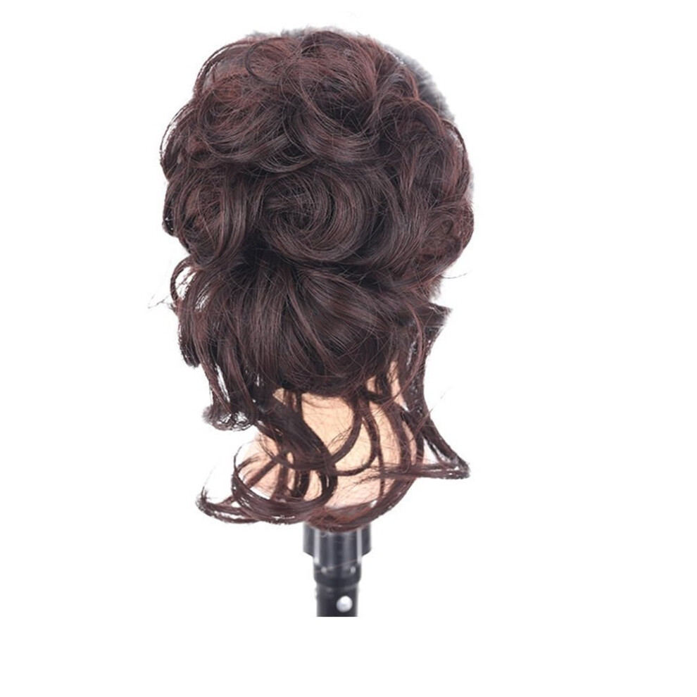 Unisex Red Messy Bun Hair Piece Dark Clipin Hair Bun Extension For Women With Instant Volume Boost
