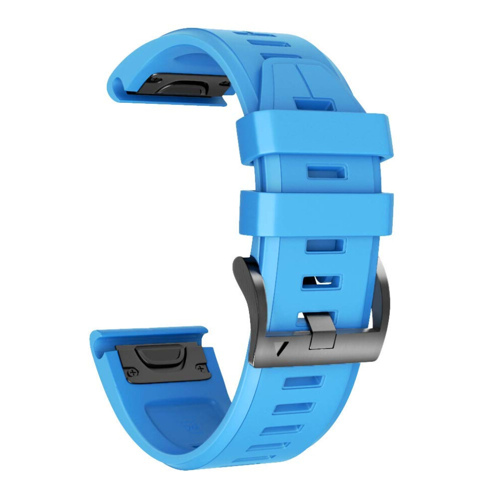 Garmin Fenix Quickfit 26Mm Silicone Band For 7X/7X Pro/8 51Mm, 6X/6X Pro/5X/5X Plus, 3/3 Hr Blue 9330225925002