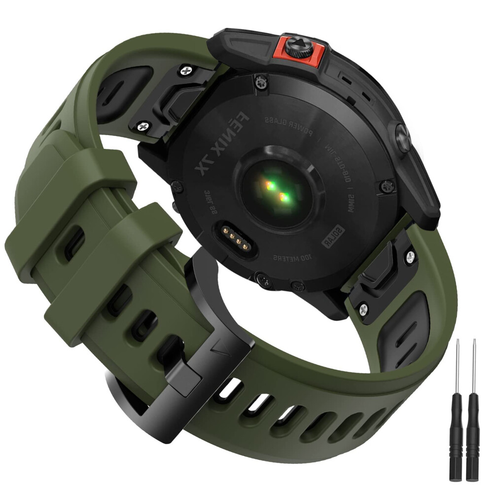 Garmin Fenix 6X Band Quickfit 26Mm Silicone Sport Strap For 6X/6X Pro/5X/5X Plus/7X/3/3 Hr Light 9330225925019
