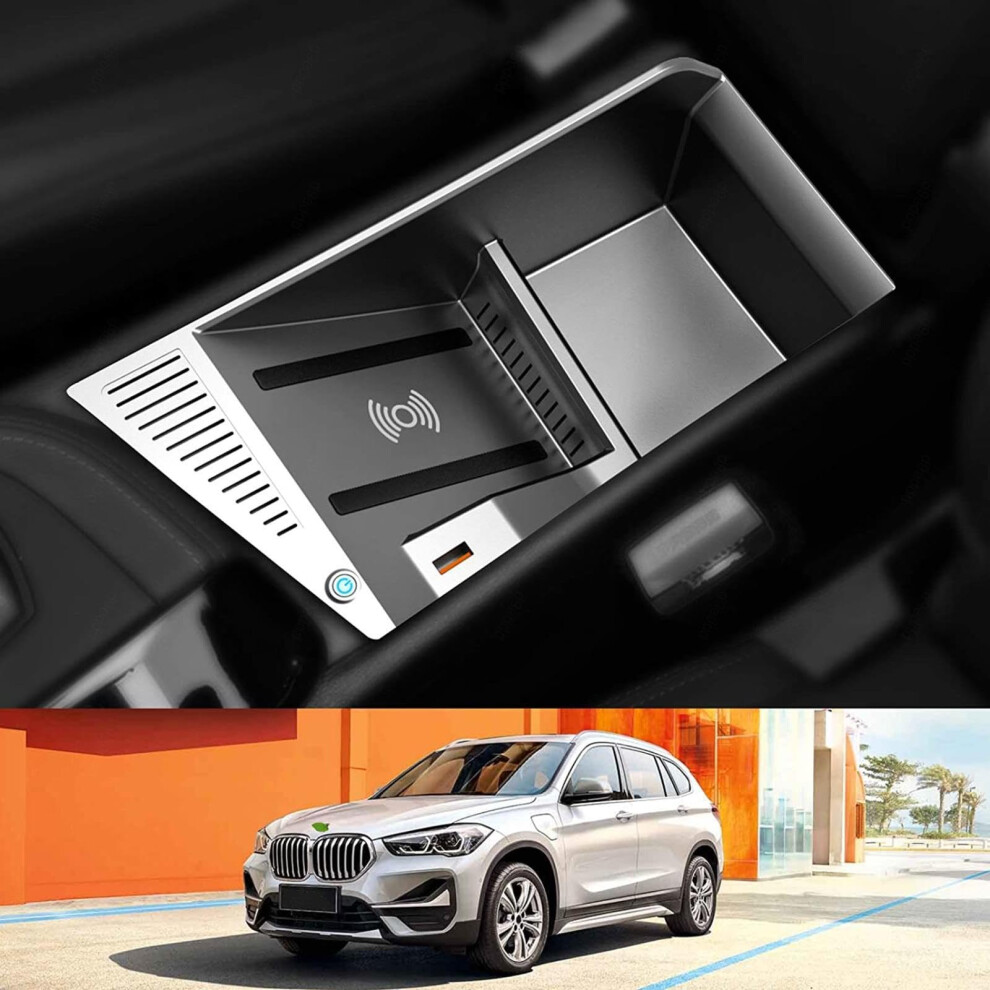 Wireless Charger For Bmw X1 20162021 Center Console 15W Fast Qi Pad With Qc3.0 Usb Port 9092120142259