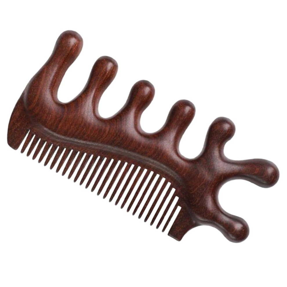 Unisex Wooden Wide Tooth Hair Comb For Thick Hair Detangling With Gentle Sandalwood Scalp Massage