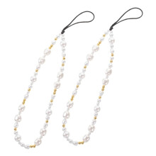 Beaded Phone Charm Wrist Strap for Women, Cute Wrist Lanyard for Phone Case, 2 Pack Anti Drop
