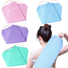 4PCS Back Scrubber for Shower with Handles, Nylon Exfoliating Long Strap for Back Cleaning
