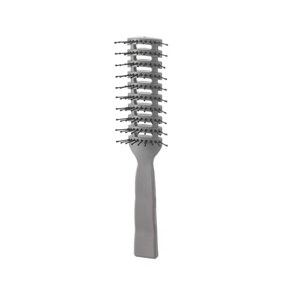 Men's Plastic Vent Hair Brush AntiStatic Comb for Volume Boost and Frizz Reduction, Gray