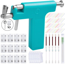 Professional Ear Piercing Kit with Reusable Piercing Gun and 204 Stainless Steel Studs for Home and Salon