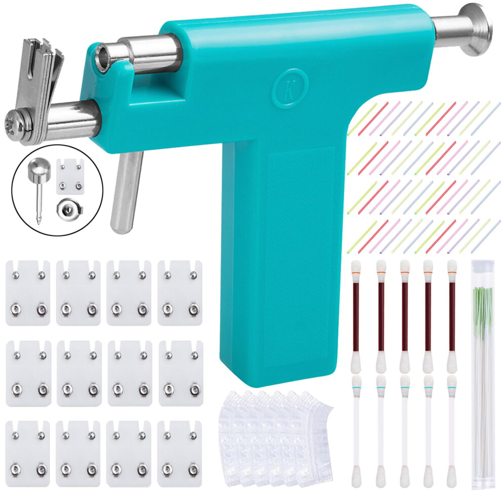 Professional Ear Piercing Kit with Reusable Piercing Gun and 204 Stainless Steel Studs for Home and Salon
