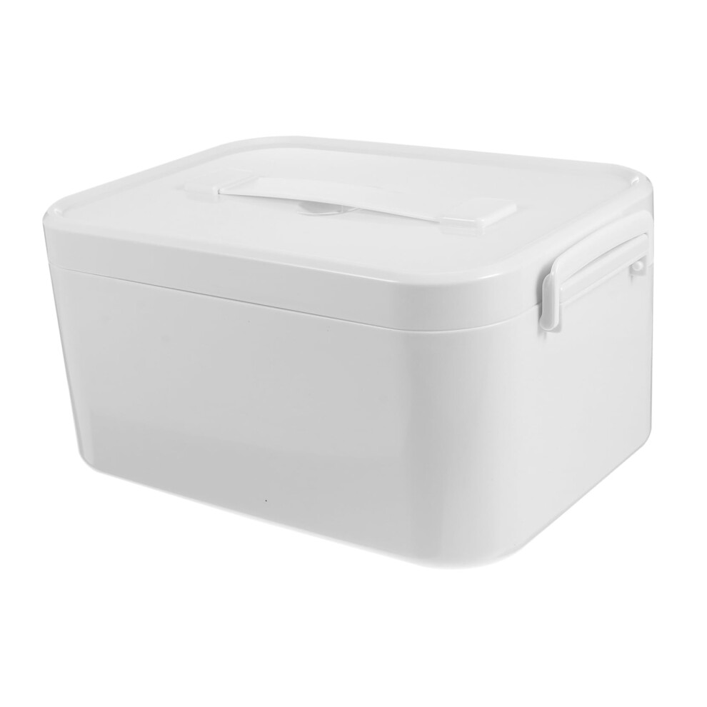 First Aid Kit Box with Secure Dustproof Cover, MultiCompartment Medicine Storage for Home and Travel