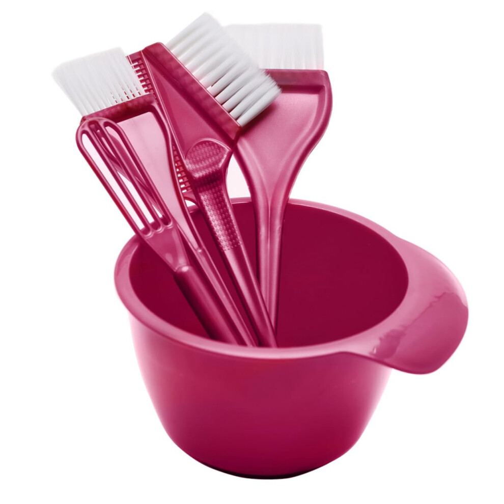 Cream Professional Hair Dyeing Kit With Mixing Bowl, Brushes And Stirrer For Home And Salon Use