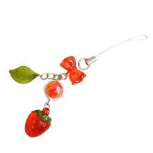 Phone Lanyard Strap Strawberry Leaf Pattern Phone Chain for iPhone and Android