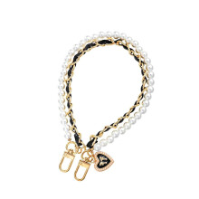Beaded Phone Wrist Strap Lanyard, Pearl Phone Charm with Fixed Beads, 1 PCS for Phone Case