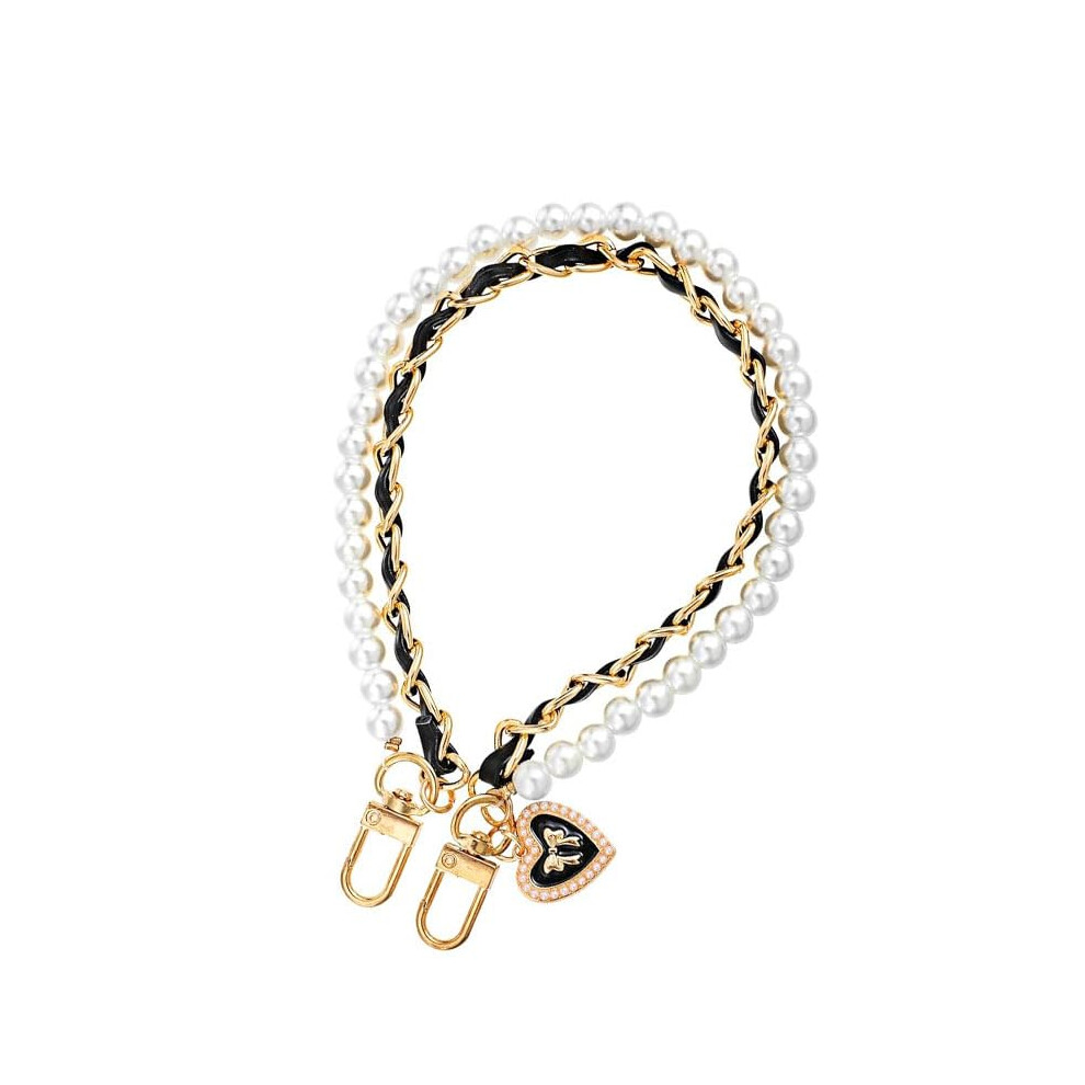 Beaded Phone Wrist Strap Lanyard, Pearl Phone Charm With Fixed Beads, 1 Pcs For Phone Case 9771547519409