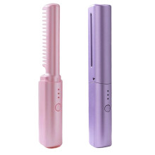 Wireless Hair Straightener Brush and Hot Comb 2 in 1 Styling, Fast Heating USB Rechargeable Ceramic