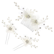 Bridal Rhinestone Hair Comb Elegant Floral Hair Piece for Wedding Bun and Special Occasions