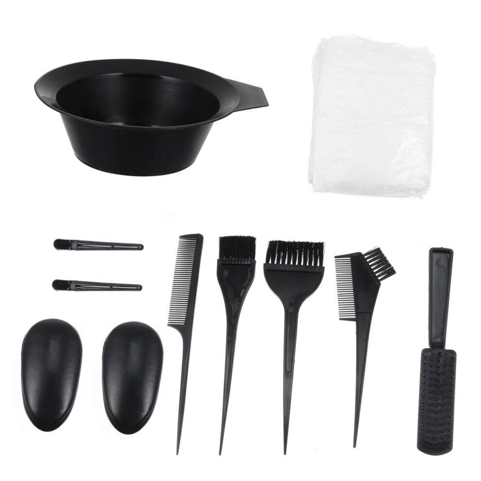 Hair Dyeing Kit 11pcs Bowl Brush Comb Set for Even Application Durable Home Salon Tools