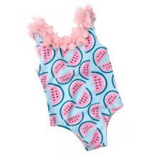 Kinder Wassermelone 3D Blumen Mädchen Einteiliger Badeanzug Pink/Blau 110cm