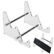 Acrylic Keyboard Stand with Tilted Holder for Office Desk, Dual Color, Manual Easy Install