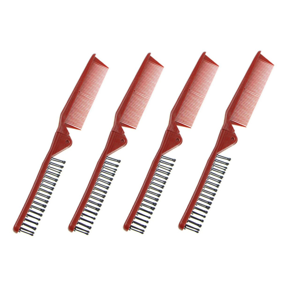 Unisex Folding Hair Comb Set, Antistatic Compact Travel Combs For Styling And Detangling, 4 Pack