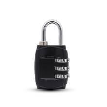 Luggage Lock 4Digit Combination Padlock for Suitcase Travel, Metal, Black, 1 Pack