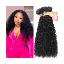 18 Inch Jerry Curly Human Hair Bundles Indian Virgin Kinky Curly Extensions Double Weft