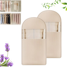 Hanging Garment Bag for Closet Storage, SelfCompression Zipper, Space Saving, Beige 2Pack, L