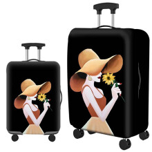 Luggage Cover Washable AntiScratch Suitcase Protector M Fits 2225 in Flower Letter Black Girls
