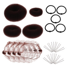 Hair Bun Tool Kit with Invisible Hair Net for Elegant Updos, Clips and Styling Accessories Set