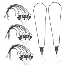 30 Pack Phone Lanyard Neck Strap with Card Holder, Detachable, Retractable AntiDrop, Black
