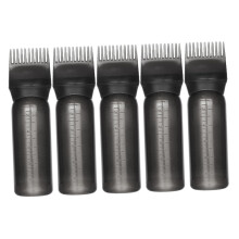 5pcs Hair Dye Applicator Bottle with Comb Leakproof Cap for Precise Root Touch Up
