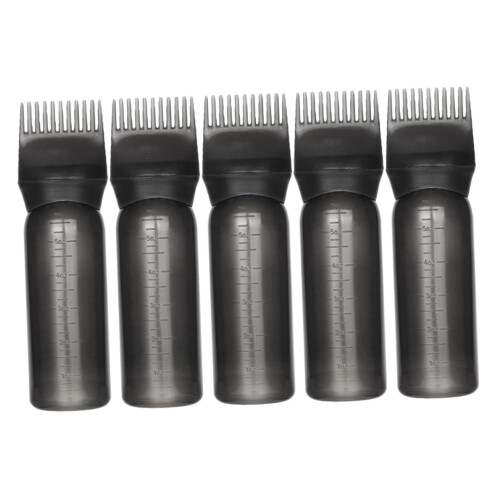 5pcs Hair Dye Applicator Bottle with Comb Leakproof Cap for Precise Root Touch Up