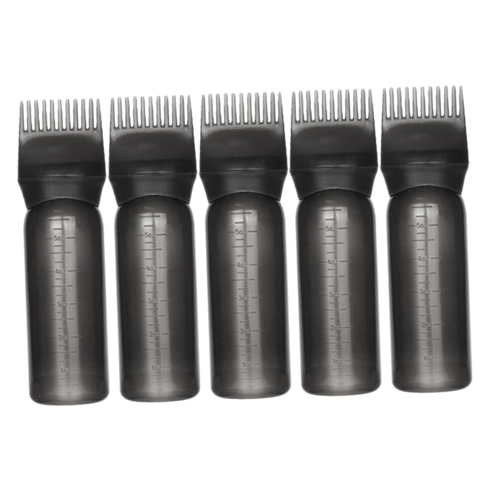 5pcs Hair Dye Applicator Bottle with Comb Leakproof Cap for Precise Root Touch Up