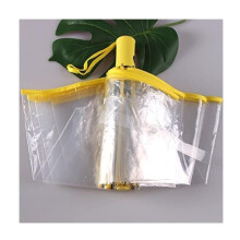 Windproof Travel Umbrella Clear Umbrella Automatic Open Close Compact 3Fold Yellow