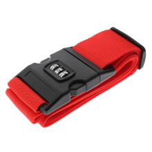 Luggage Strap with 3Digit Combination Lock, AntiTheft Adjustable Suitcase Belt for Travel, Red