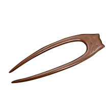 Wooden Hair Stick with Vintage Cat Design, Ethnic Hairpin for Women, Durable and Lightweight